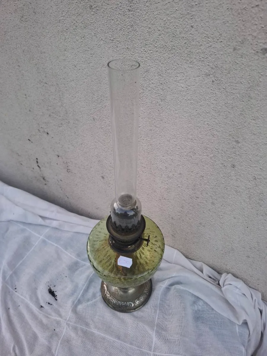 Glass antique oil lamp postage possible - Image 2