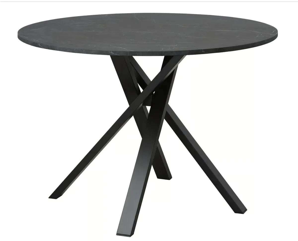 MARIEDAMM Table, black marble effect, 105 cm - Image 4