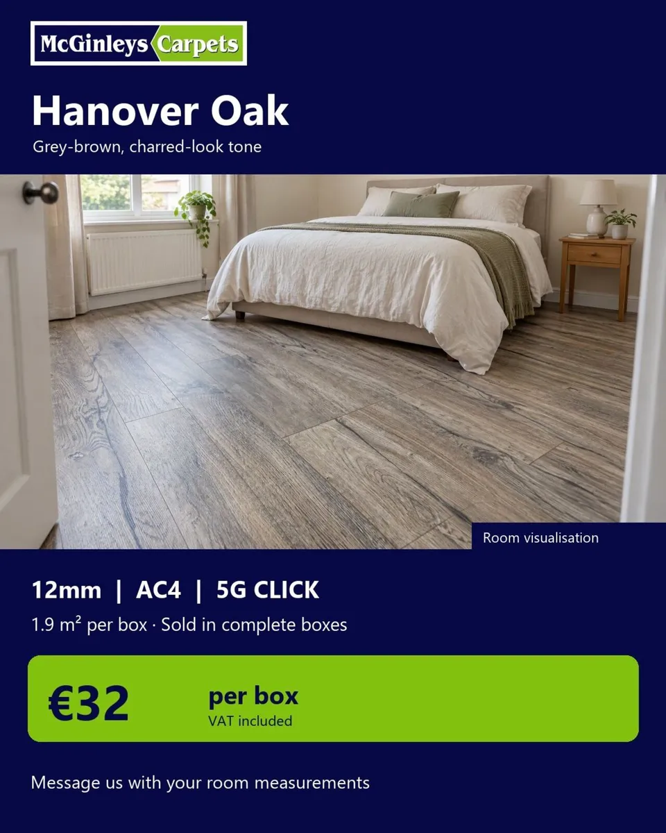 Hanover Oak 5G Click Laminate - 1.9m2 Per Box - Image 1