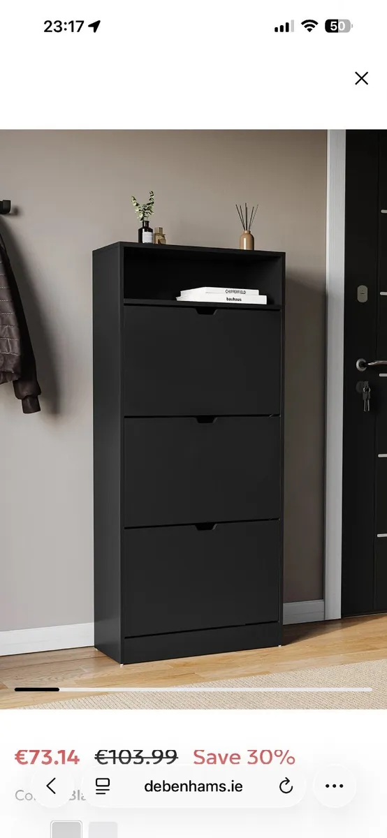 New: Debenhams Designs 3 Drawer Shoe Cabinet - Image 4
