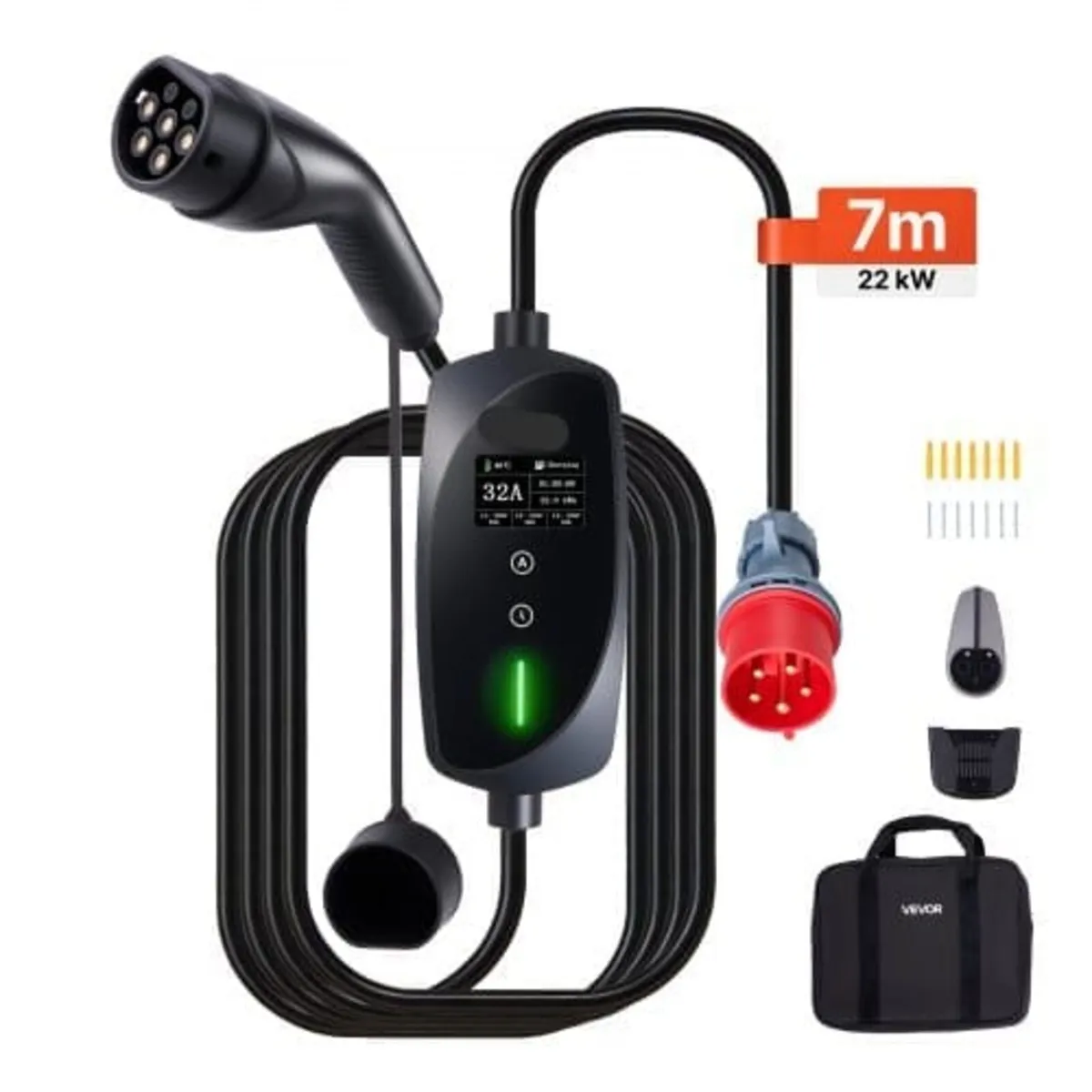 Mobile Wallbox, 22 kW 32A, Type 2 Portable EV Char - Image 1