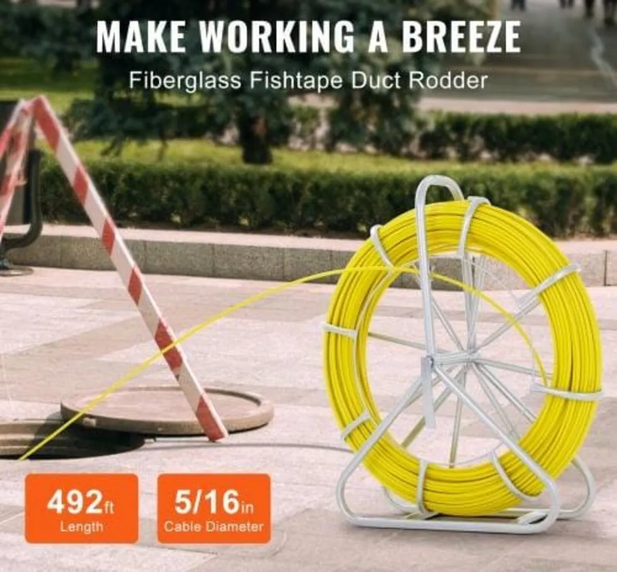 Fish Tape Fiberglass, 150.3 m, 8.0 mm, Duct Rodder - Image 2