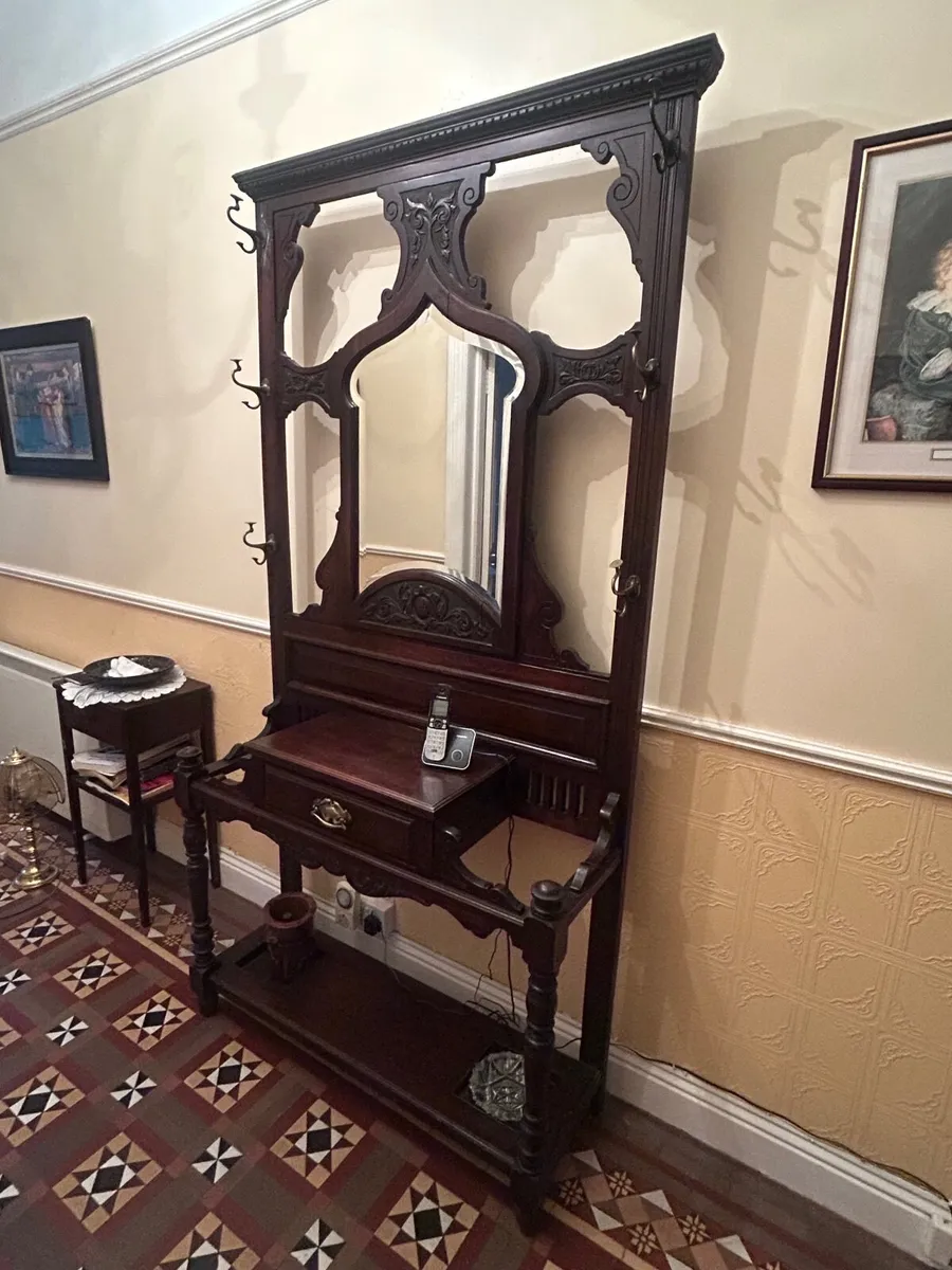 Antique mahogany hall stand. - Image 1
