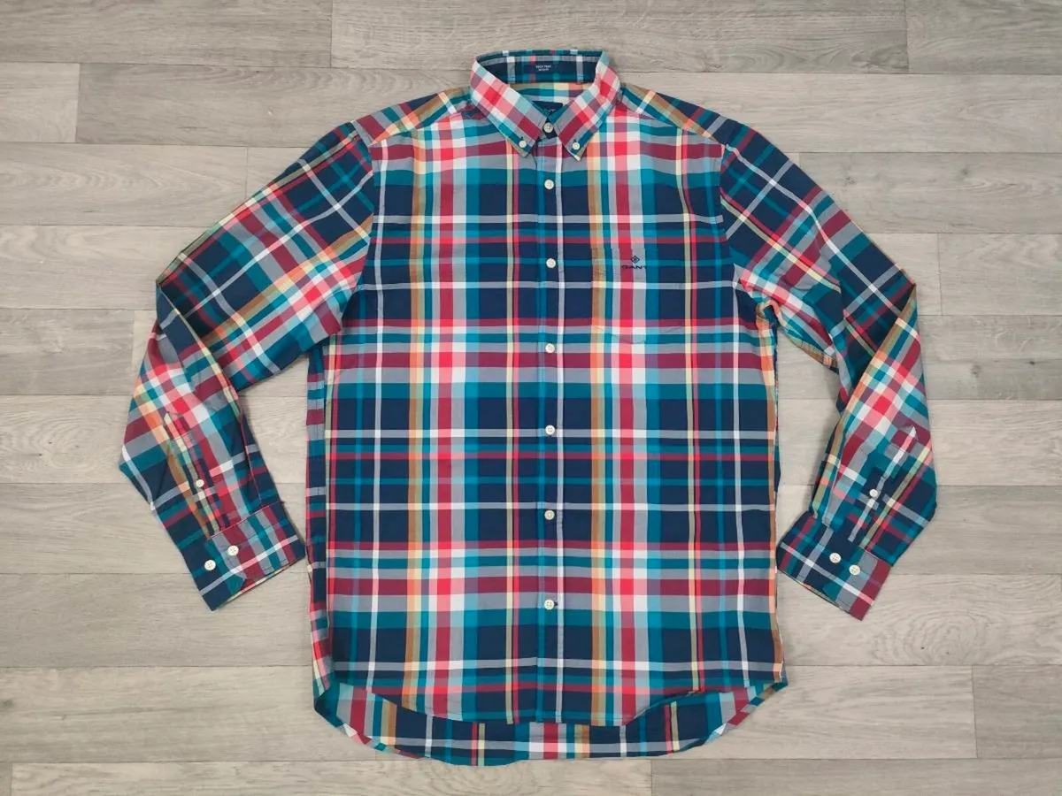 Gant Button Down Check Shirt Mens Medium - Image 1