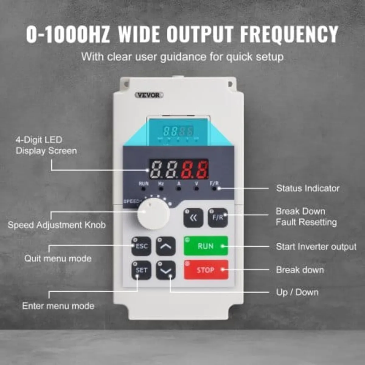VFD 3HP, 2.2KW, 5A, 3 Phase AC 380V Input to 3 Pha - Image 2
