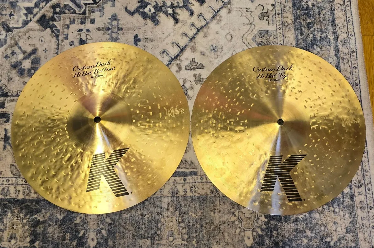 Zildjian 14" K-Custom Dark Hi Hats Cymbals - Image 1