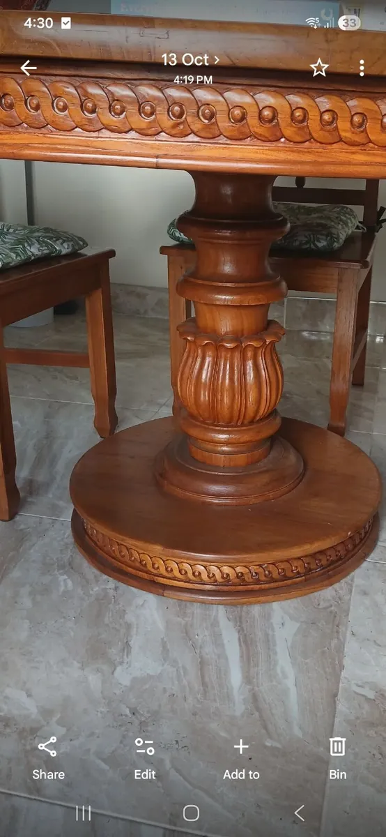 Solid Oak wood table and chair's set - Image 2
