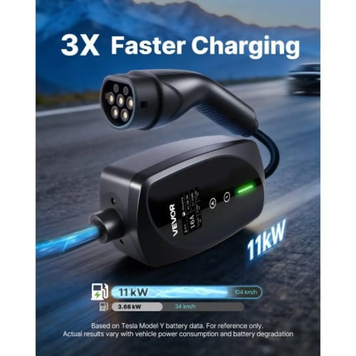 Mobile Wallbox, 11 kW 16A, Type 2 Portable EV Char - Image 3
