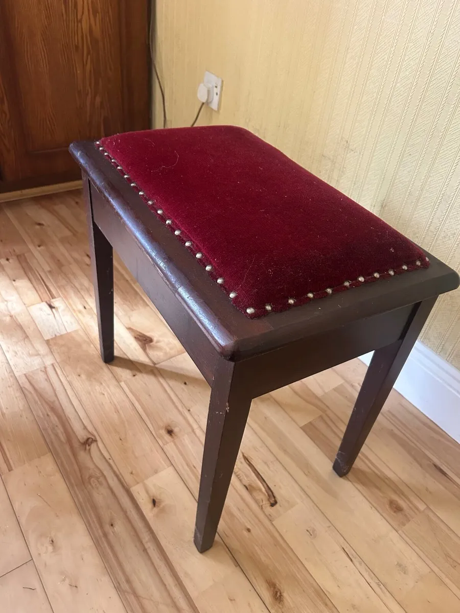 Antique mahogany piano stool - Image 1