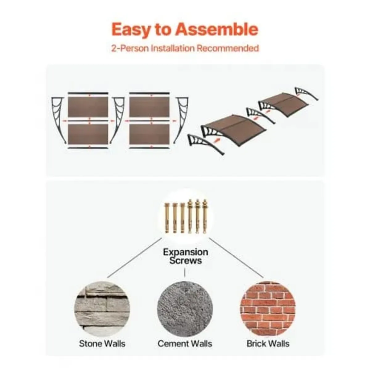 Awnings for Door Entrance, 38 x 78 in, Exterior Fr - Image 3