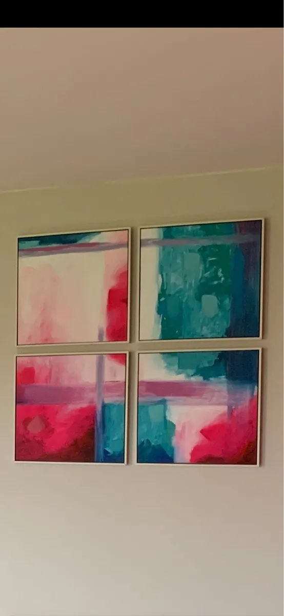 4 x Vibrant Blooms set of Paintings - Image 1