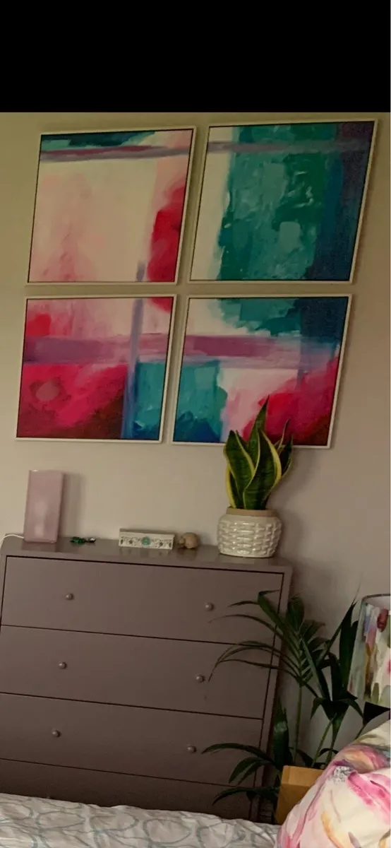 4 x Vibrant Blooms set of Paintings - Image 2