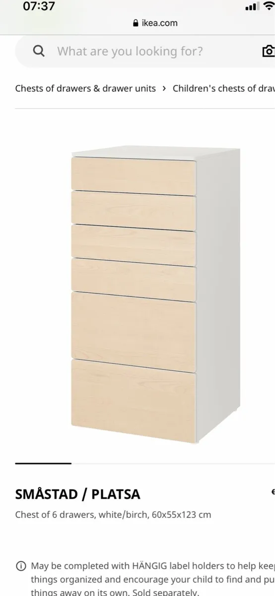 6 drawer chest of drawers - Image 1