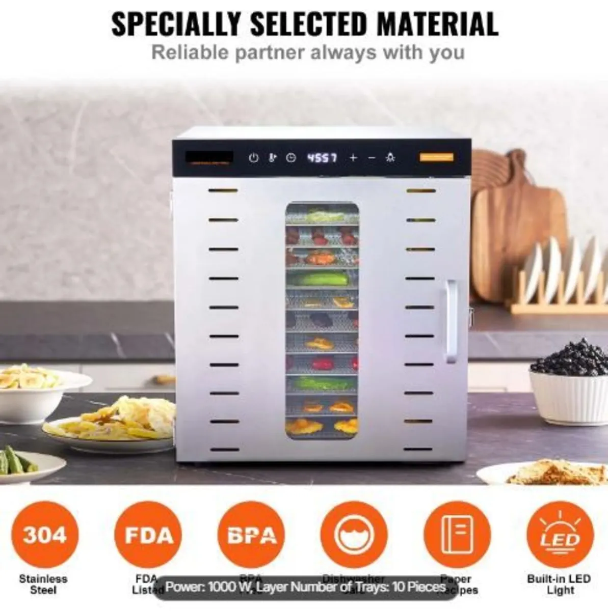 10 Trays Food Dehydrator Machine Stainless Steel - Image 1