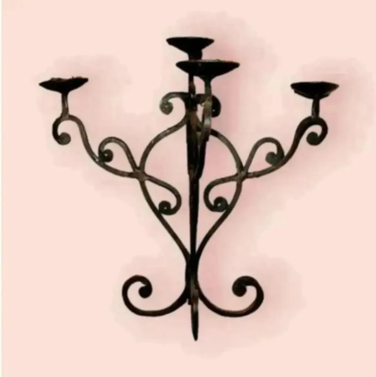 Pair Of Vintage Iron Candleabra - Image 1