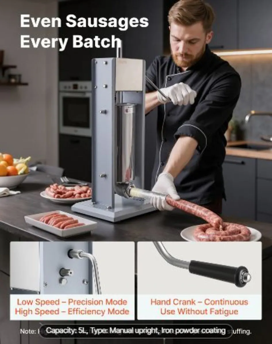 Manual Sausage Stuffer, 11 LBS / 5 L Vertical - Image 4