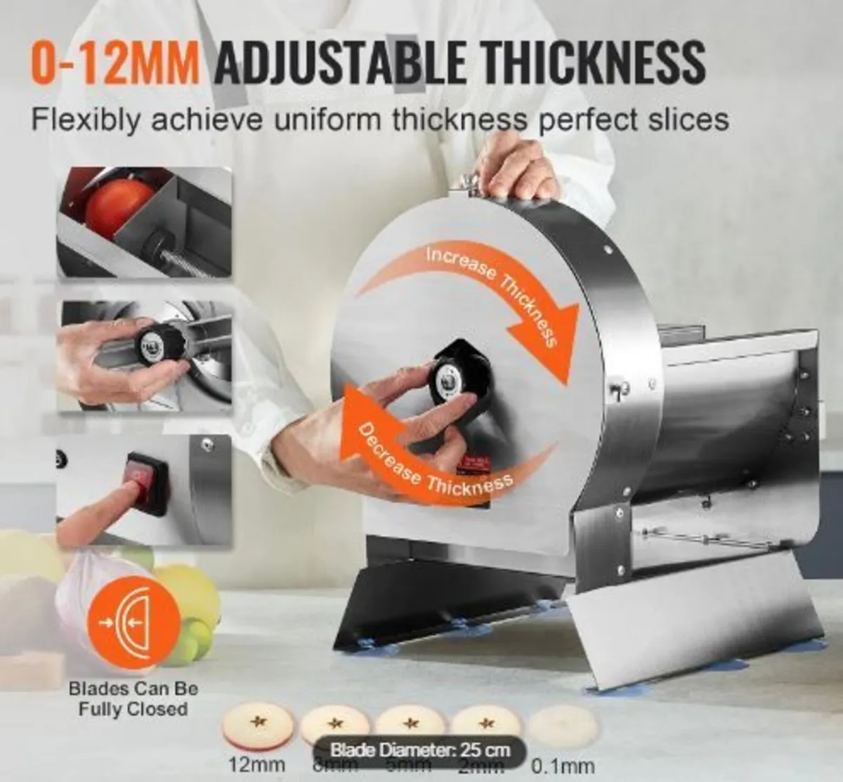 Electric Vegetable Slicer, 0-0.5"/0-12mm - Image 1