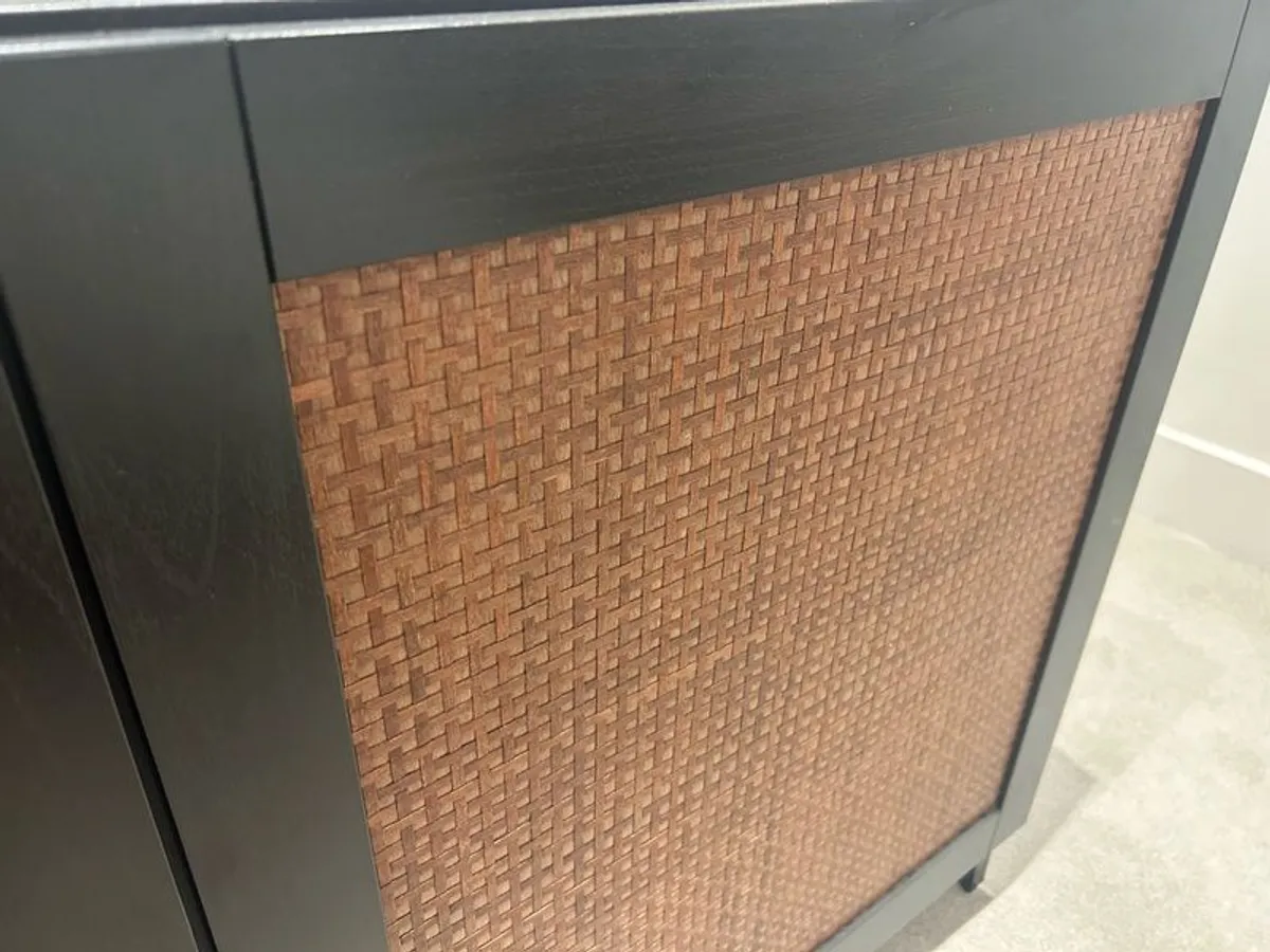 Black Cabinet with Brown Wicker - Image 3