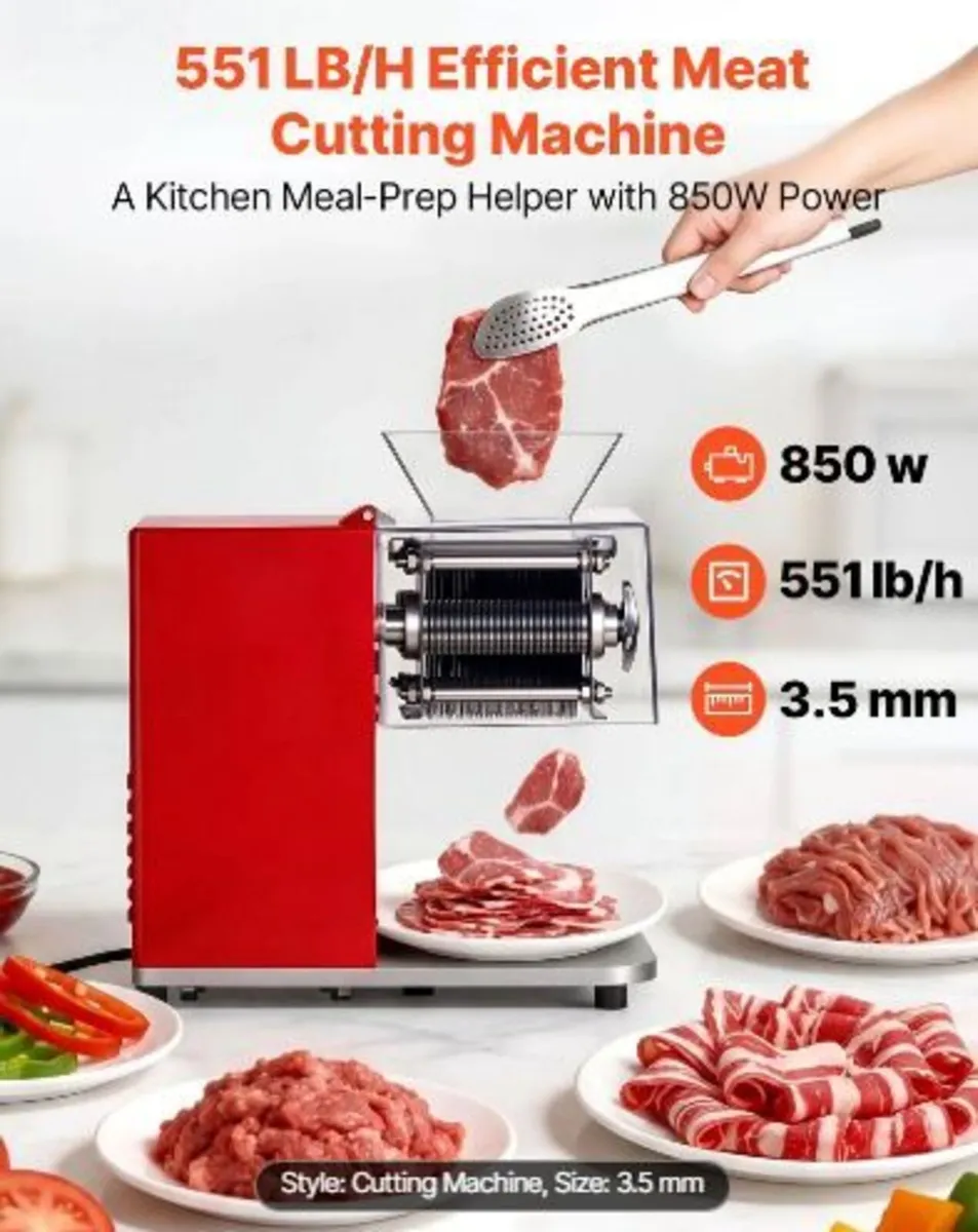 Meat Cutting Machine, 850W Commercial Slicer - Image 3