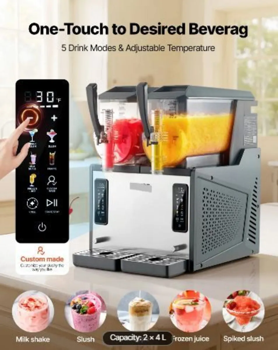 Slushie Machine, 4L/135oz x 2 Tank Slushy Machine - Image 2