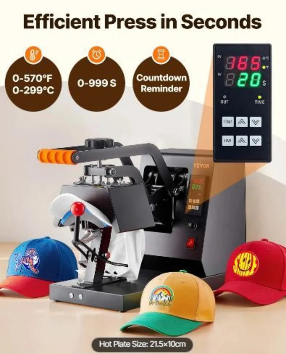 Hat Heat Press, 4-in-1 Cap Heat Press Machine - Image 4