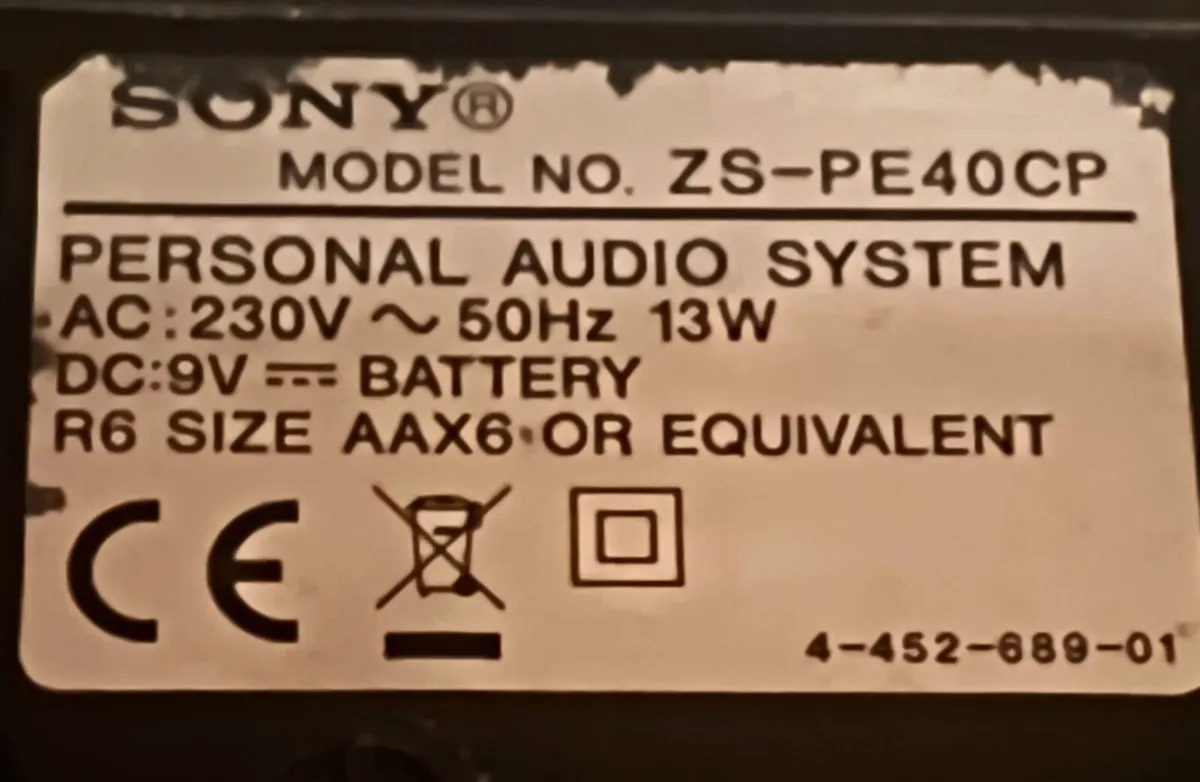 Sony ZS-PE40CP Radio Tuner CD-Player - Image 2