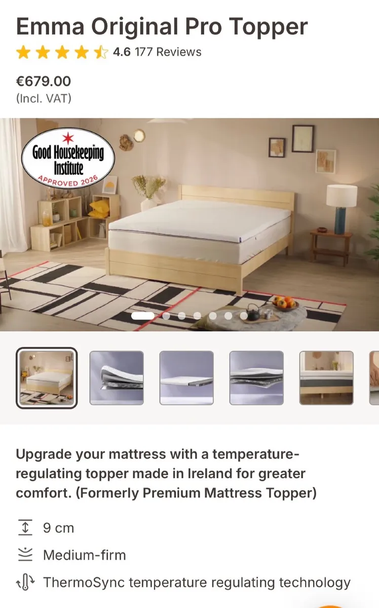Super king mattress topper Emma - Image 2