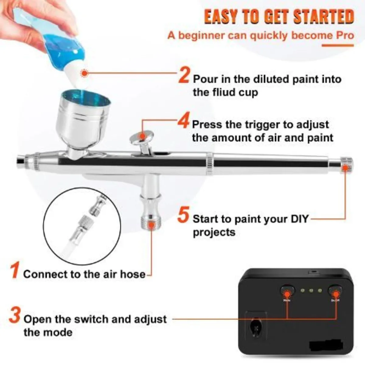 Airbrush Kit, Portable Airbrush Set - Image 3