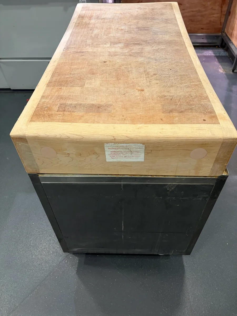 Butchers block and stainless stand - Image 2