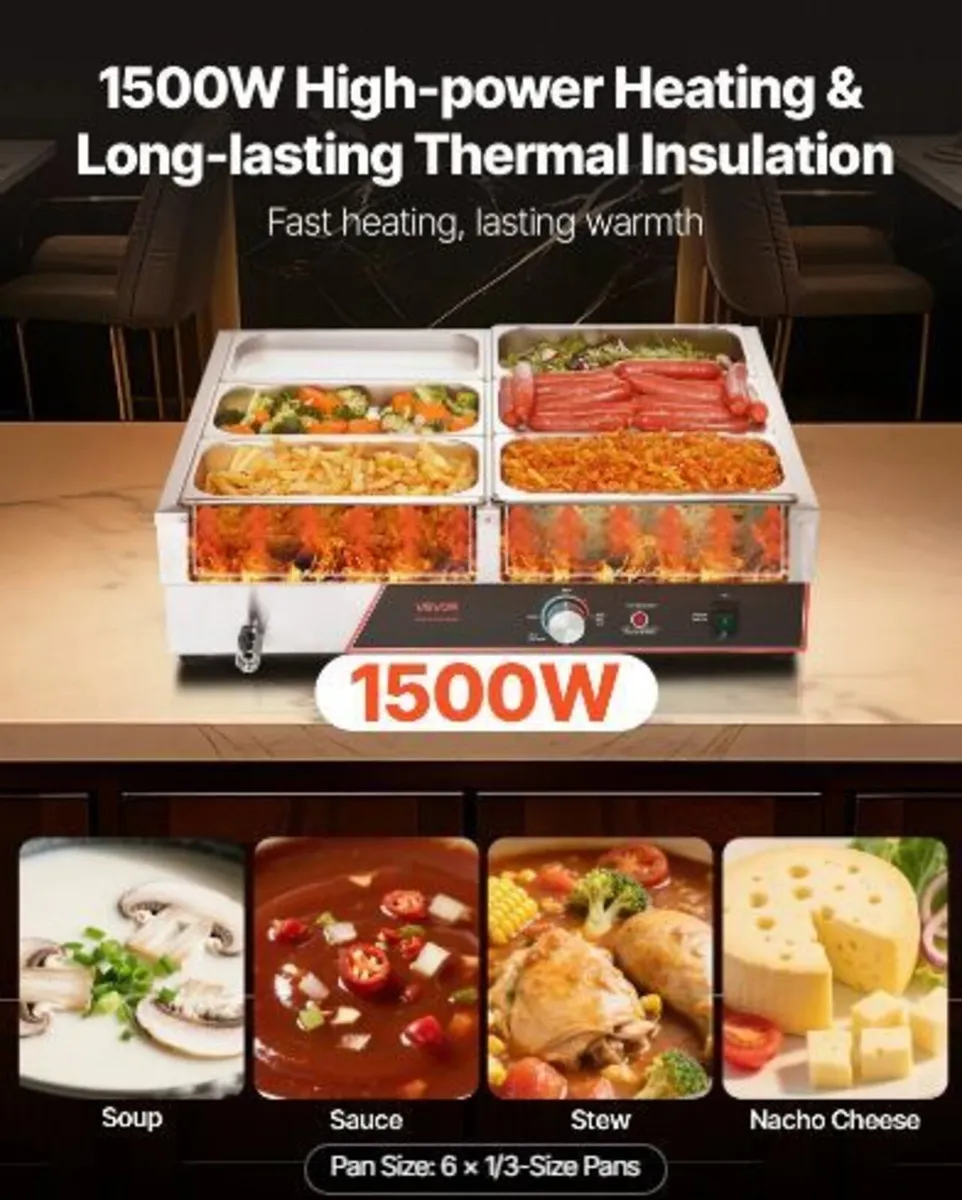 Commercial Food Warmer, 1500W - Image 2