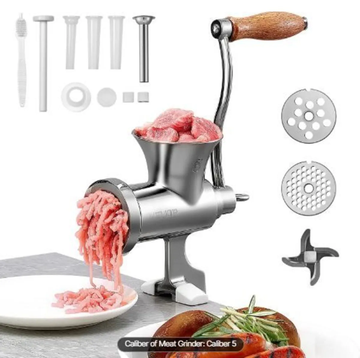 Manual Meat Grinder, 304 Stainless Steel - Image 1