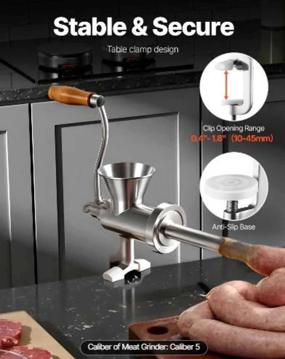 Manual Meat Grinder, 304 Stainless Steel - Image 2