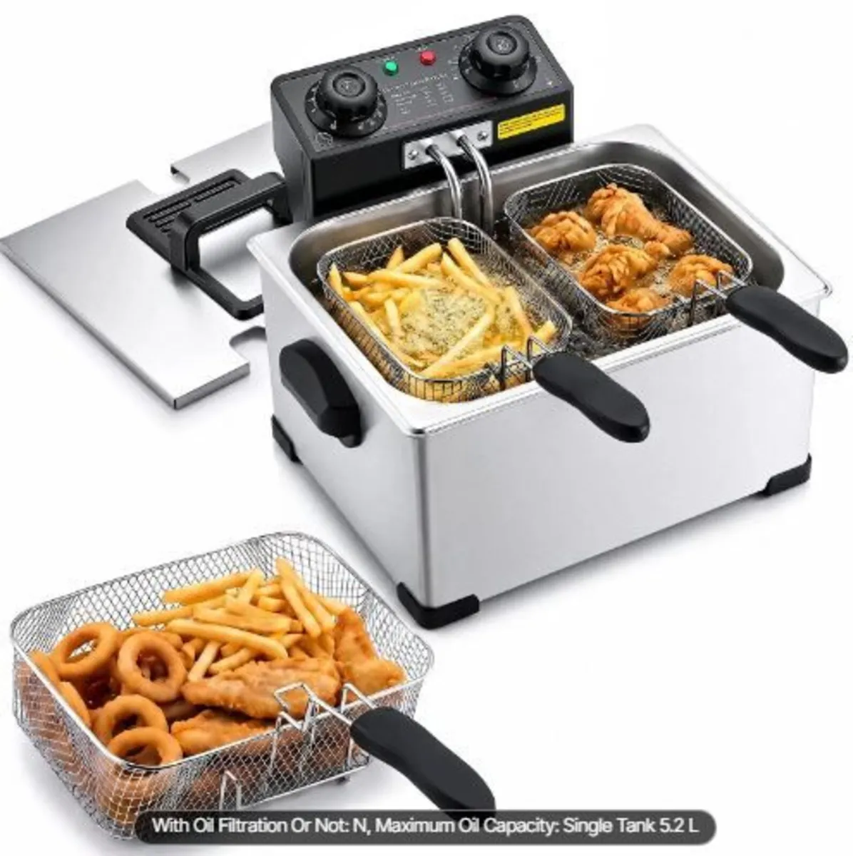 Commercial Electric Deep Fryer, 5.2 L Oil Capacit - Image 1