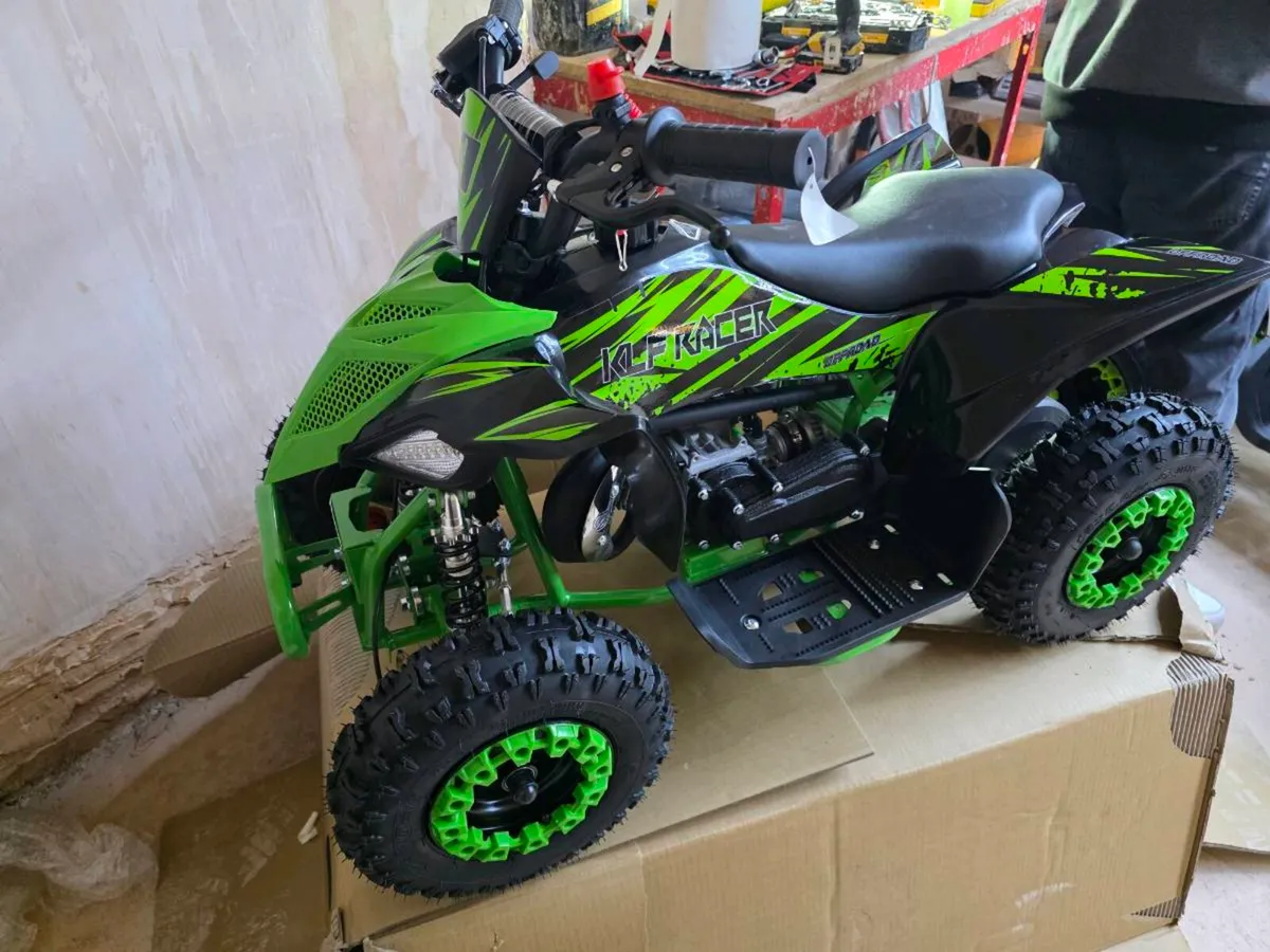 Mini KLF 50cc Kids Petrol Quad – Blue - Image 1