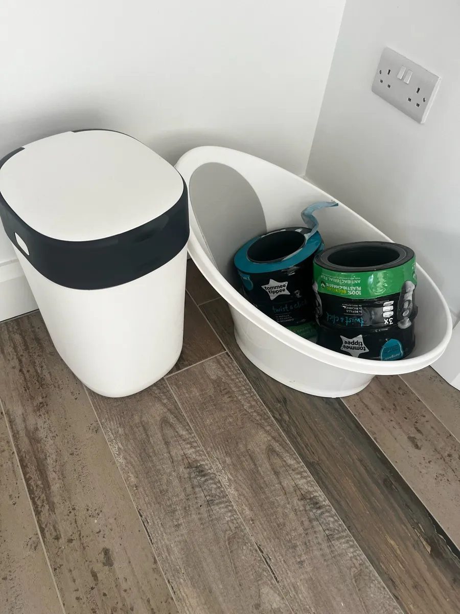 Baby bath and nappy bin