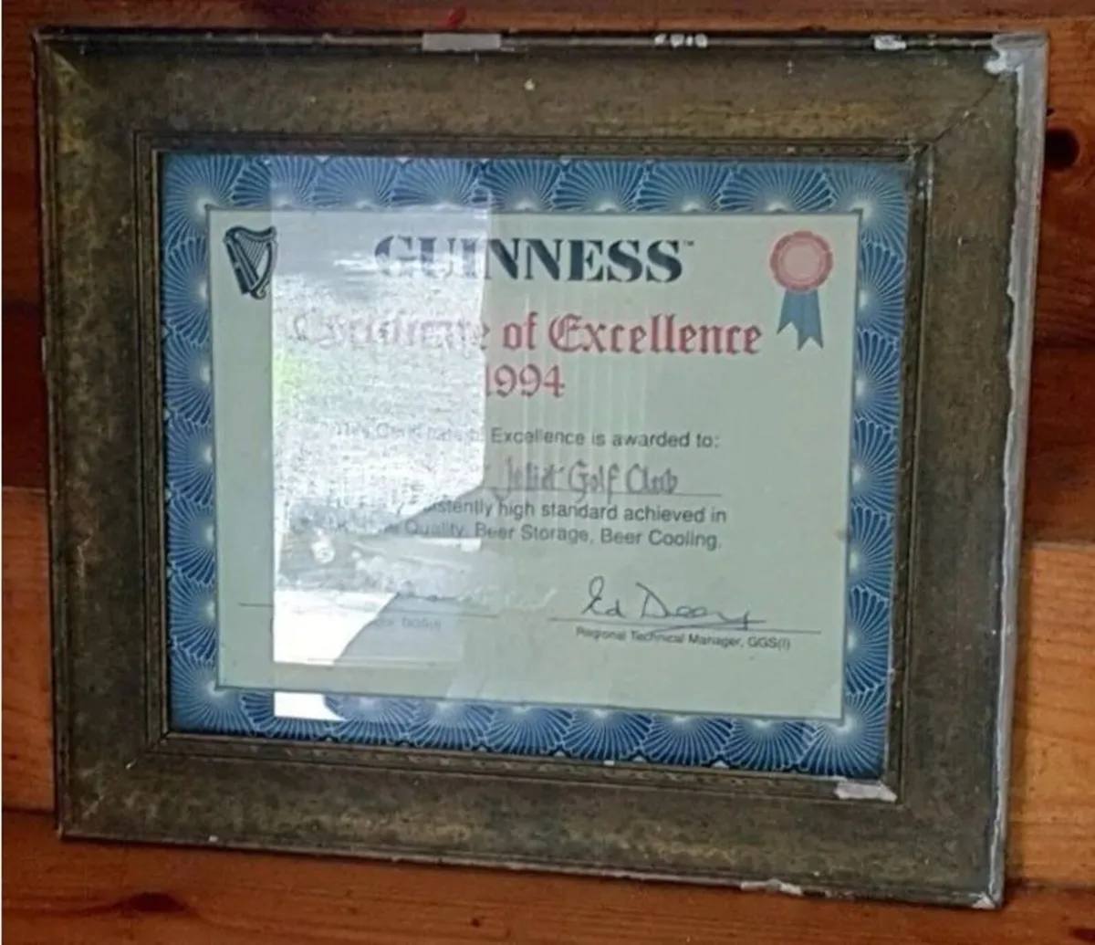 Rare Vintage 1994 Guinness Certificate Excellence - Image 2