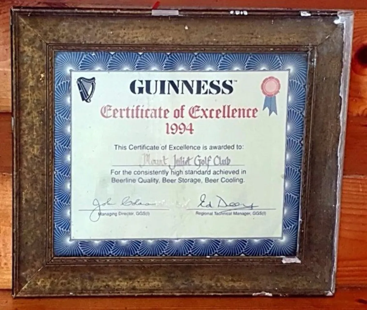Rare Vintage 1994 Guinness Certificate Excellence - Image 4