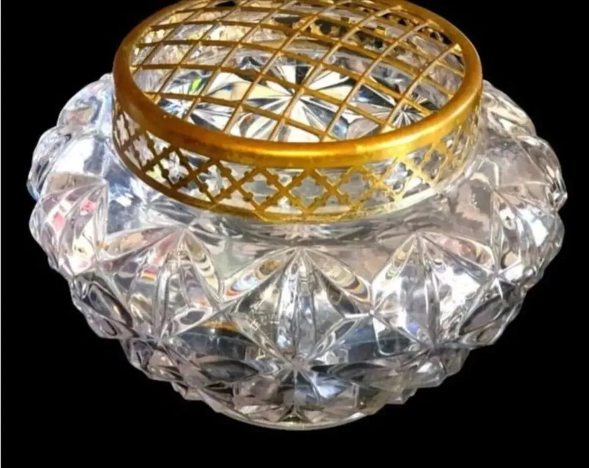 Vintage Harrods Heavy Cut Crystal Rose Bowl - Image 4