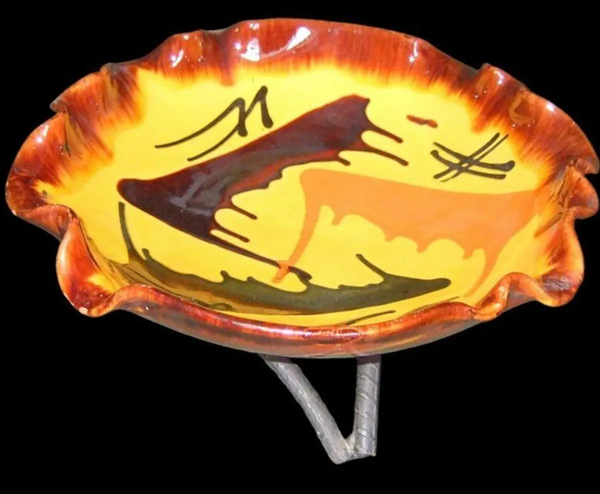 Vintage Mid-Century Thomas Buxo Ceramic /Iron Bowl - Image 1