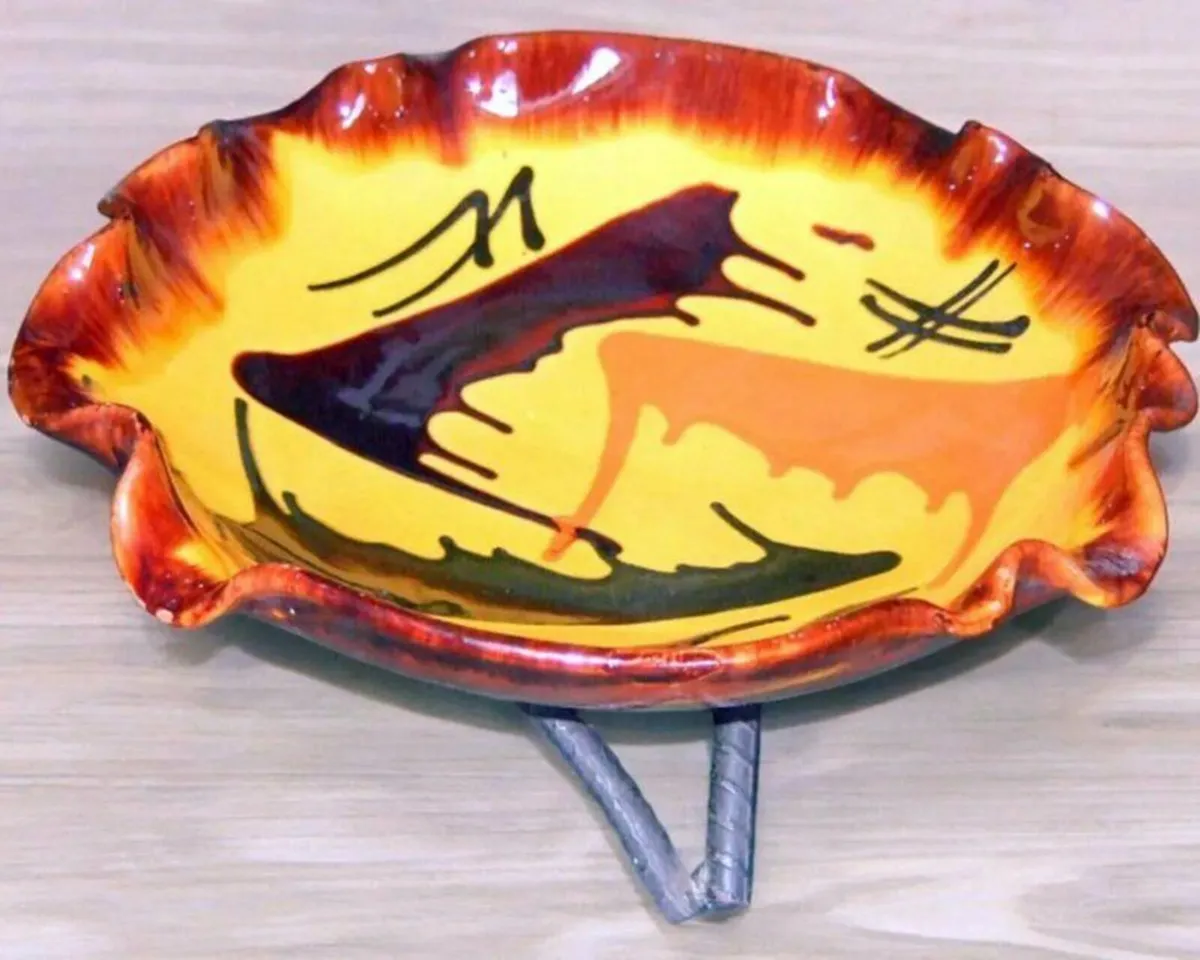 Vintage Mid-Century Thomas Buxo Ceramic /Iron Bowl - Image 2