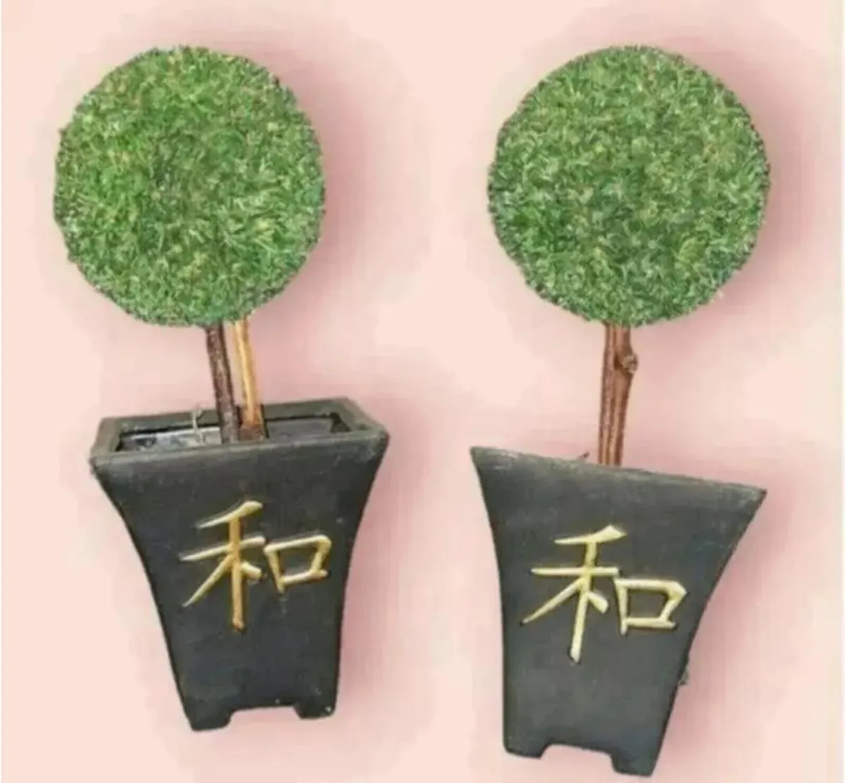 2 X Vintage Topiary Trees & Clay pots - Image 3