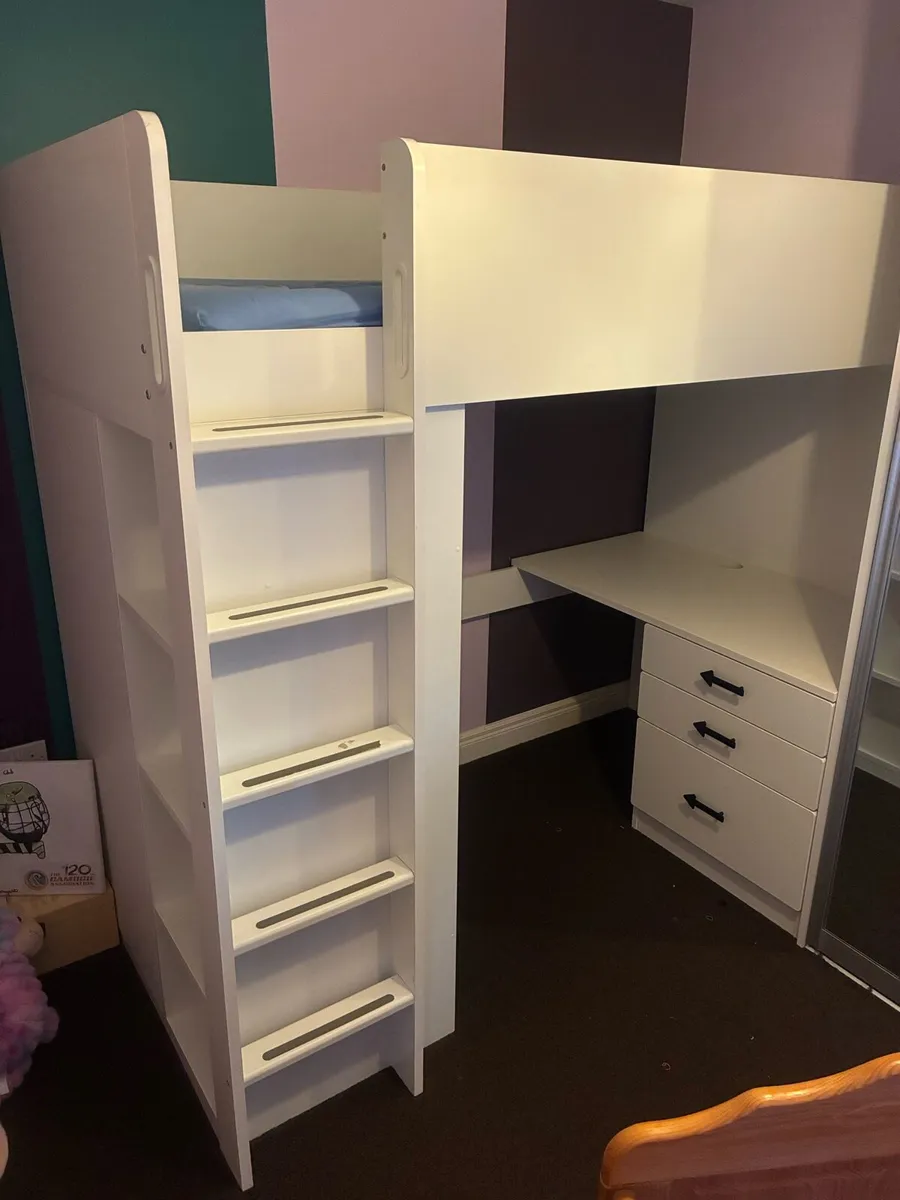 Loft bed - desk and wardrobe - Image 1