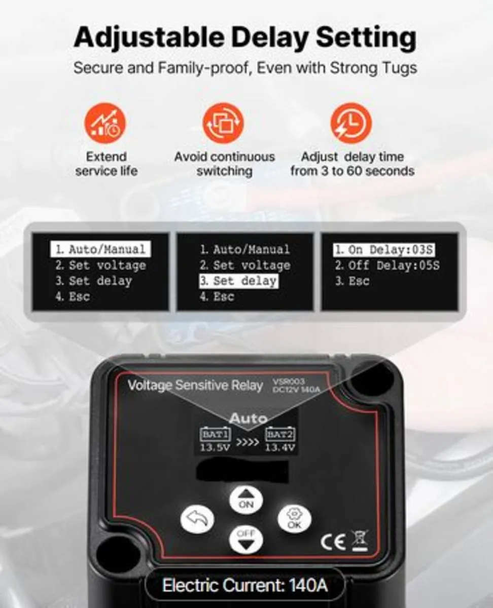 Dual Battery Isolator, 12V 140 Amp, Manual - Image 2