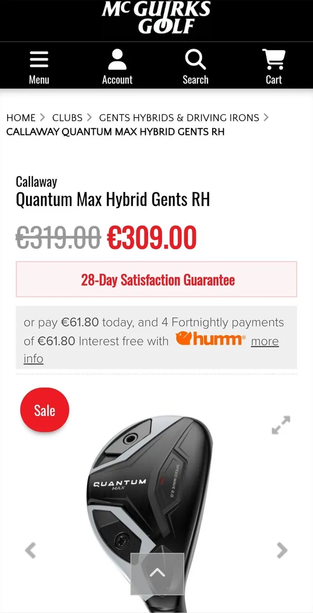 Callaway Quantum Max 3 Hybrid. As New. - Image 2