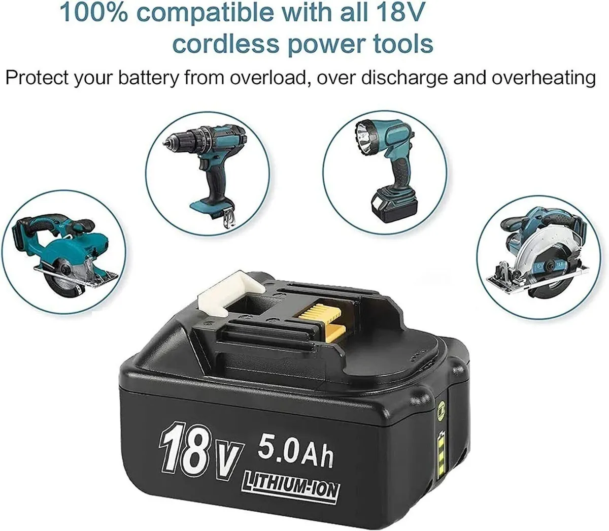 18V 5.0Ah Li-Ion Replacement Batteries – 2 Pack - Image 2
