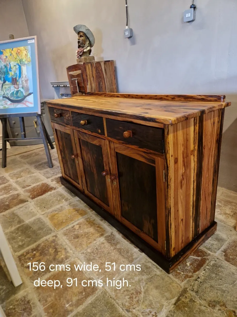 Vintage acacia wood rustic sideboard - Image 3