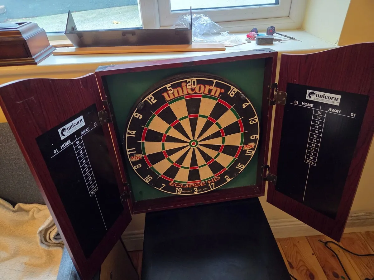 Professional Dartboard and Cabinet - Image 1