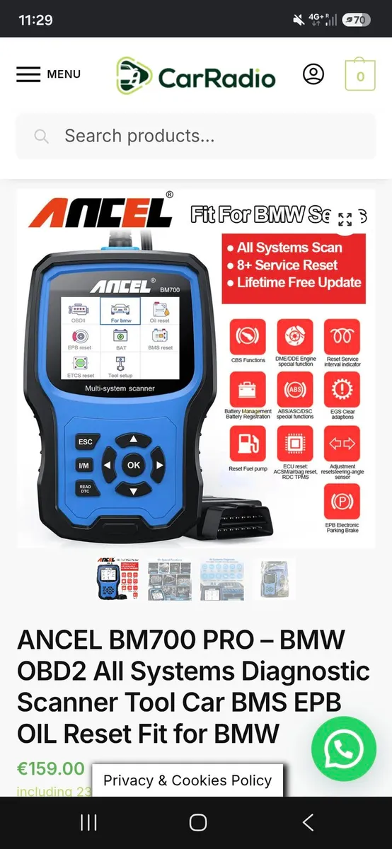 Ancel bm700 obd2 scan tool for bmw
