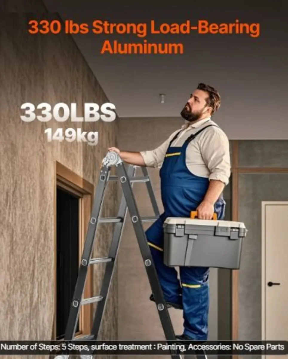 Multi-Purpose Folding Ladder, 7-in-1 Tall Extensi - Image 2