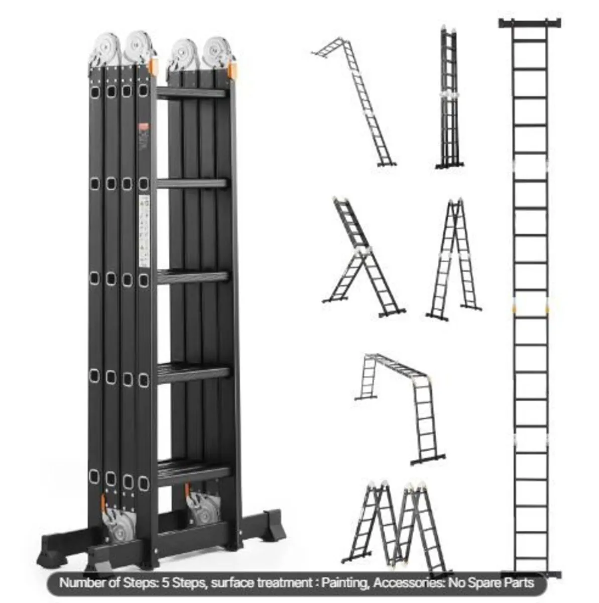 Multi-Purpose Folding Ladder, 7-in-1 Tall Extensi - Image 1